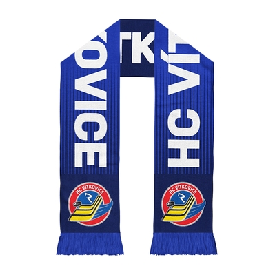 Šála HD navy proužky a barevné logo HC Vítkovice 